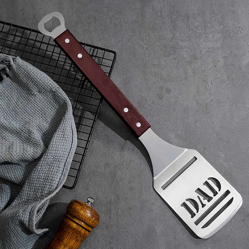 Okonomiyaki Spatula - Paslanmaz Çelik Barbekü Spatulası, Şişe Açacağıyla,