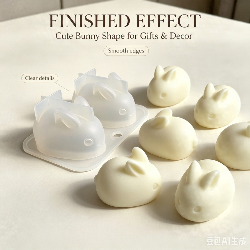 Bunny Cake Mold - 3D Mini Tavşan silikon kalıp Gıda