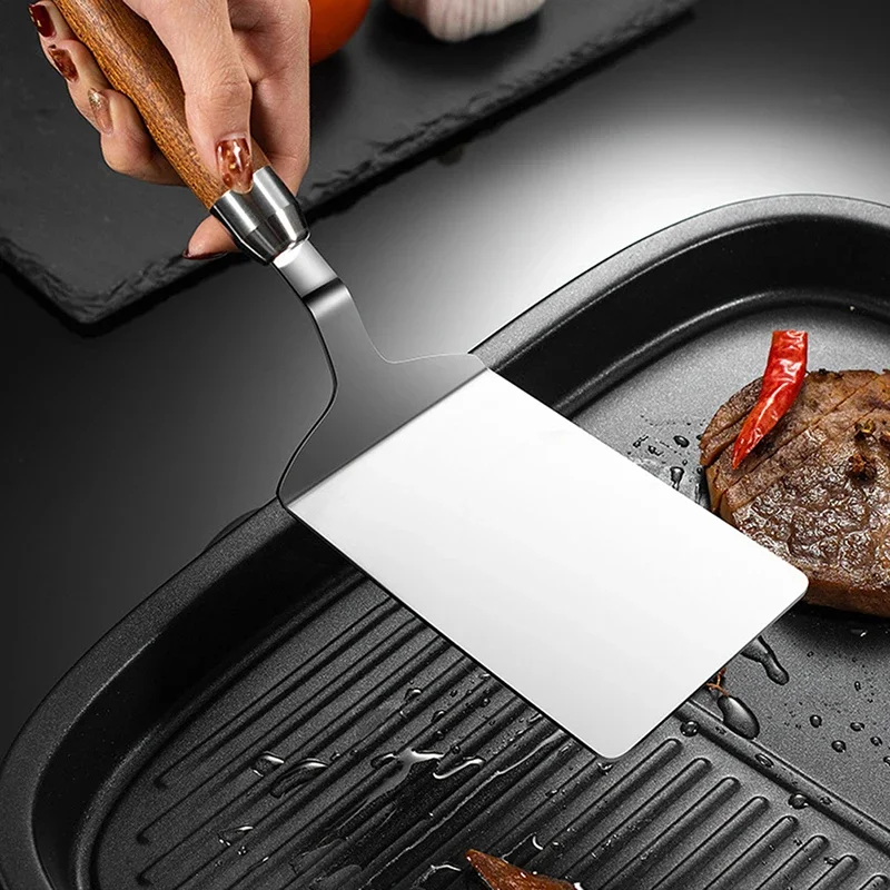 Okonomiyaki Spatula - 1 adet paslanmaz çelik biftek Spatula