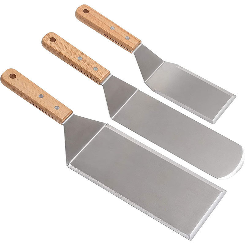 Okonomiyaki Spatula - Profesyonel spalas seti, boy paslanmaz çelik