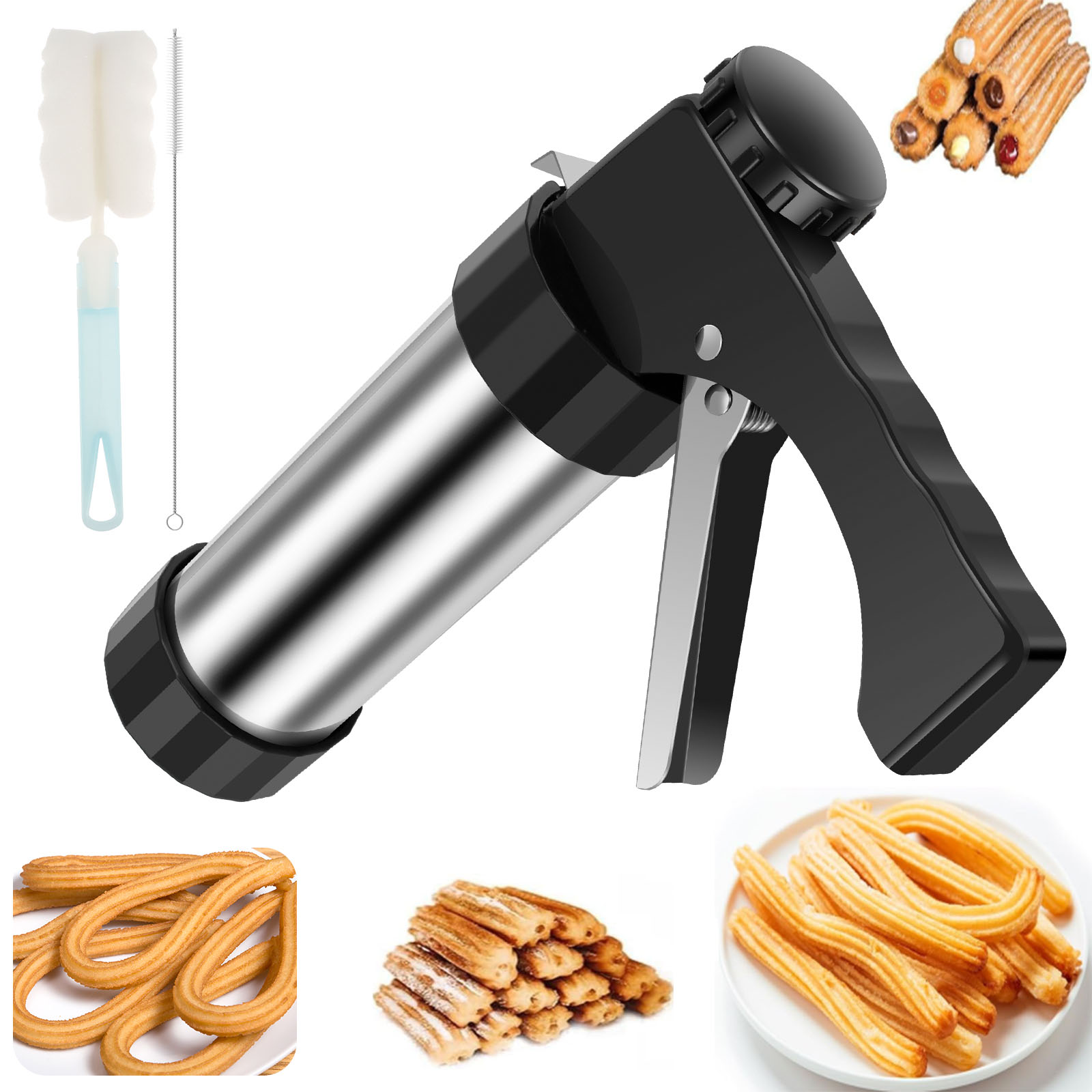 Churros Maker Gun - Churro Yapma Makinesi Kurabiye Sıkma Tabancası