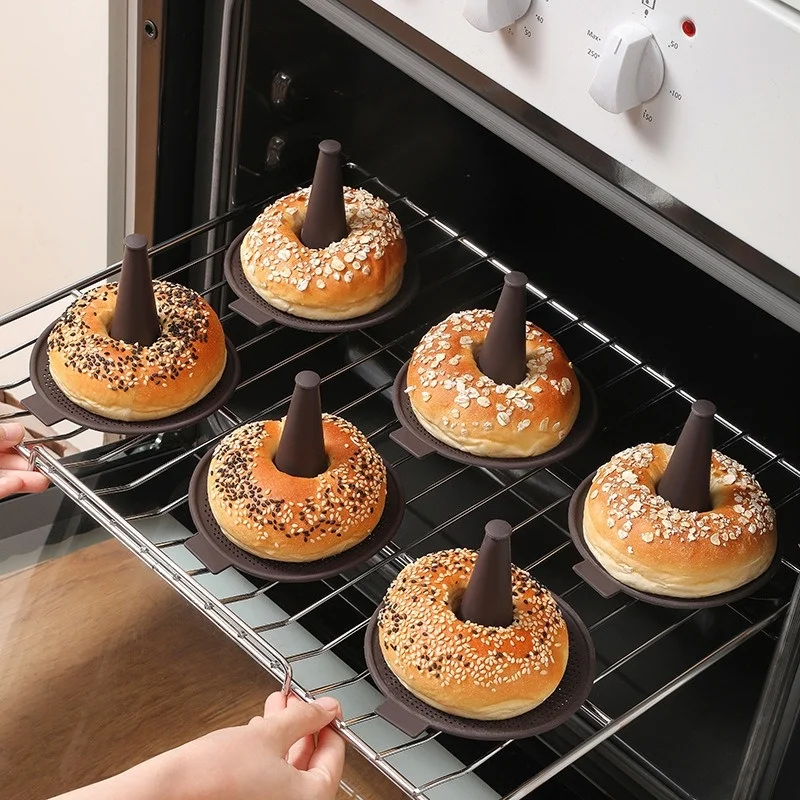 Donut Mold Silicone - 6 adet Pişirme Kalıp Ekmek Çörek