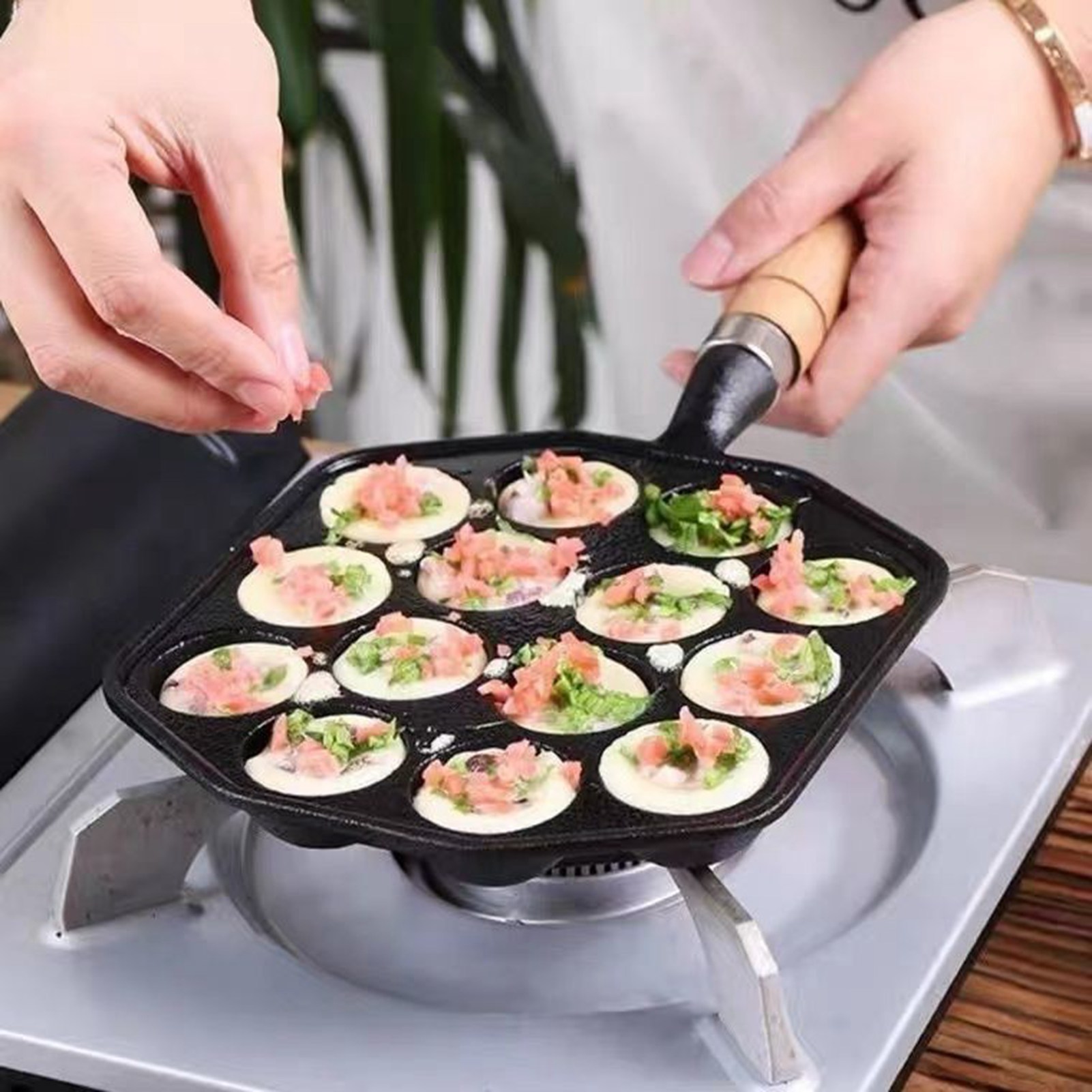 Takoyaki Grill Plate - Takoyaki ızgara tavası Kolay Temizlenebilir Dökme
