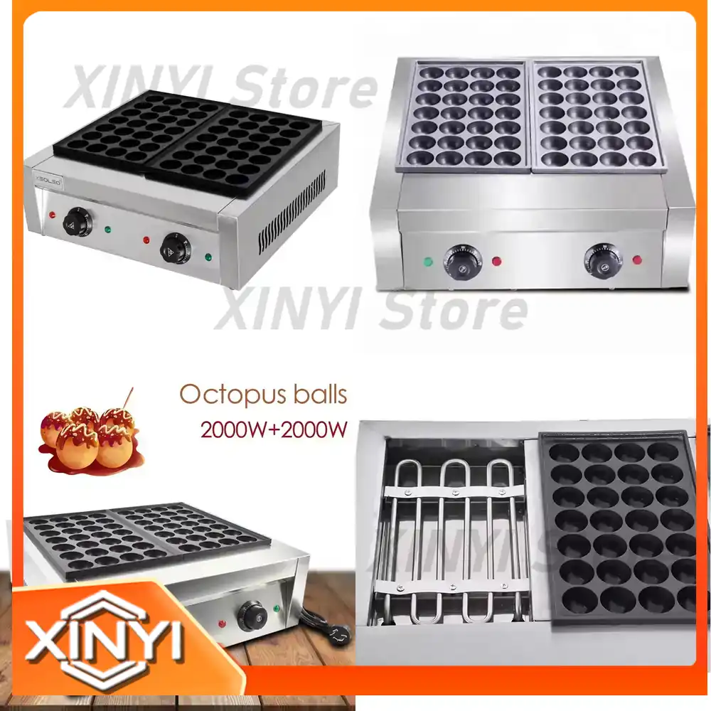 Takoyaki Grill Plate - XEOLEO Ticari Masa Üstü 2 Plakalı