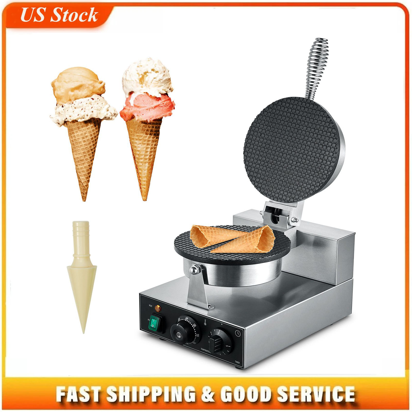 Waffle Cone Maker - Elektrikli Dondurma Külahı Yapma Makinesi, Ticari